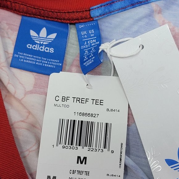 ADIDAS WOMEN C BF TREFOIL TEE IN RED SIZE M - Picture 8 of 8